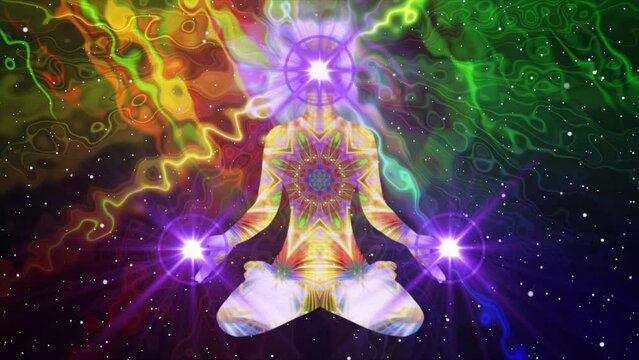 Silhouette animation of a person meditating activating the third eye chakra