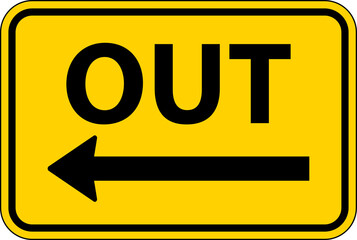 Out Left Arrow Sign On White Background