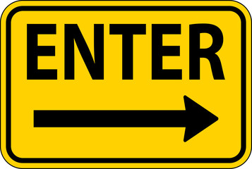 Enter Right Arrow Sign On White Background