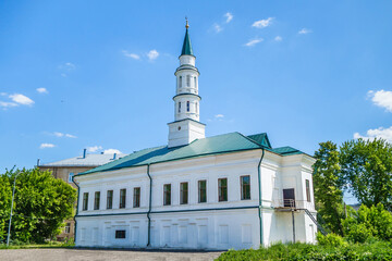 Building of Iske-Tash Mosque in Kazan, Russia. This is traditional  Tatar mosque with minaret on...