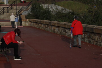 People walking in the park