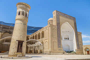 Panorama of the historical buildings of the Chor-Bakr memorial complex (XVI century). Shot in Bukhara, Uzbekistan