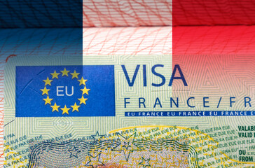 French Schengen Visa and flag of France - 502779999