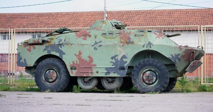 disabled military vehicle in the war