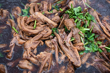 Braised chicken with wings and chicken feet