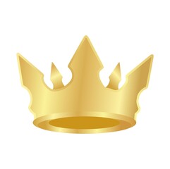 Vector illustration of gold crown for king, winner, logo, icon, award, royal theme