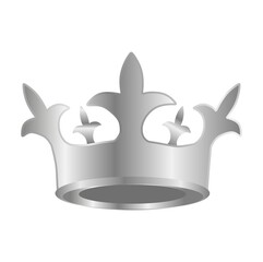Vector illustration of silver crown for king, winner, logo, icon, award, royal theme