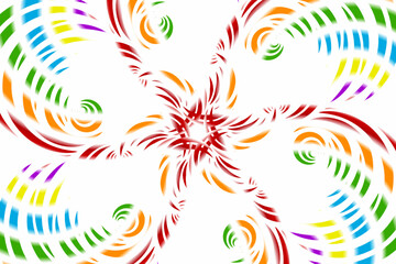 seamless luxurious colourful caleidoscope gradient flower and leaf line art pattern of indonesian culture traditional tenun batik ethnic dayak ornament for wallpaper ads background 