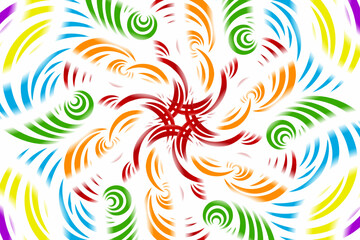 seamless luxurious colourful caleidoscope gradient flower and leaf line art pattern of indonesian culture traditional tenun batik ethnic dayak ornament for wallpaper ads background 