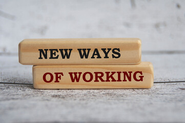 New ways of working on wooden blocks. Business and new ways of working concept