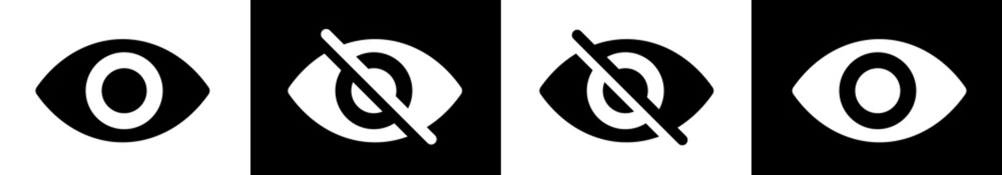 Eye icon. See and unsee eye icon. View and preview icon, vector illustration