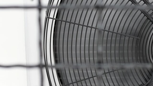 rotating blades for heating, ventilation and air conditioning. video slow motion close-up