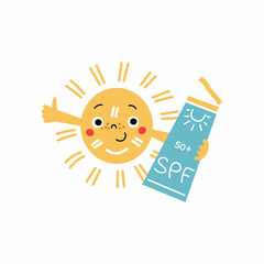 Sun Safe and UV protection concept for kids.