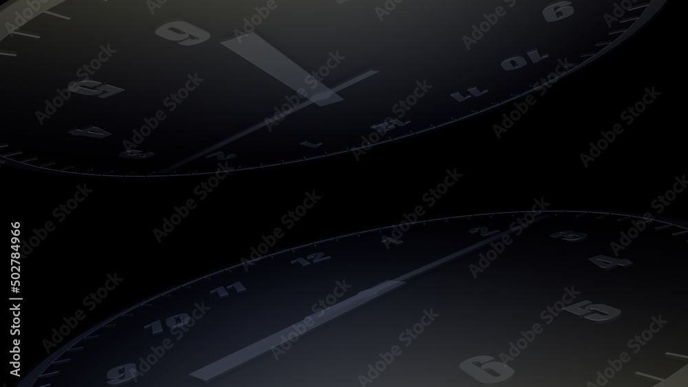 Wall mural time flow images with analog clock cg illustration.