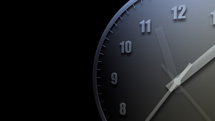 Time flow images with analog clock CG illustration.