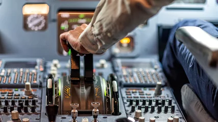 pilots in a cockpit in an airplane © cameris