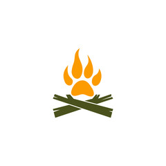 burning wild fire logo  icon vector stock illustration