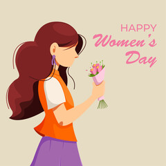 International Women's Day. Vector illustration with beautiful women