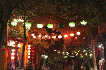 Colorful streetlights during the night in Hoi An