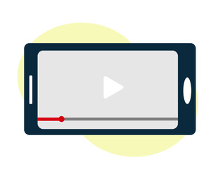 Watching video on smartphone. Video App and Social networks. Vector illustration