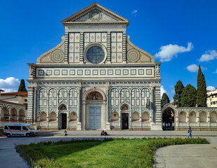 View of the church of Santa Maria Novella in Florence Tuscany Italy