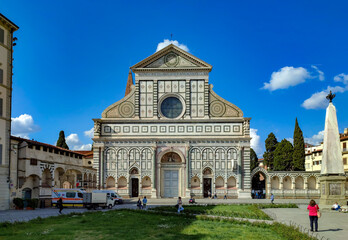 View of the church of Santa Maria Novella in Florence Tuscany Italy