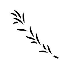 rosemary branch glyph icon vector. rosemary branch sign. isolated contour symbol black illustration