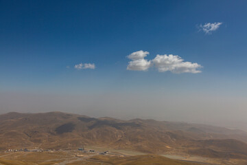 Fototapeta na wymiar Panorama view from the mountain range of the volcano Ercias, Kayseri, Turkey
