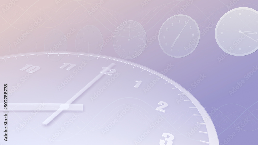 Wall mural time flow images with analog clock cg illustration.