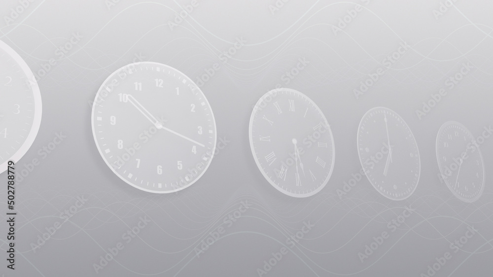 Wall mural time flow images with analog clock cg illustration.