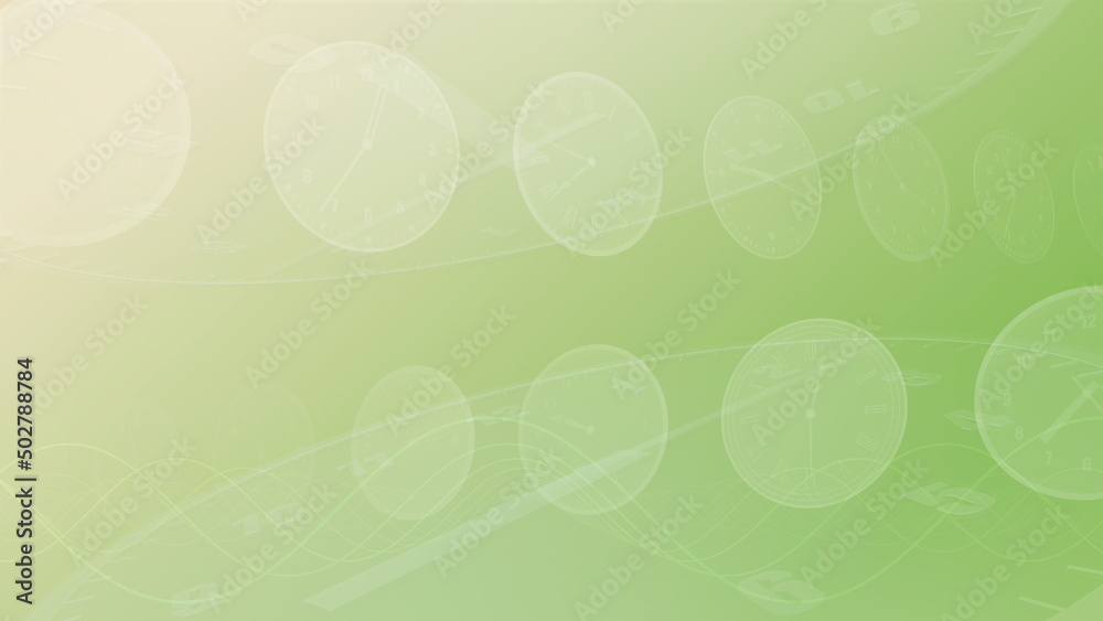 Wall mural time flow images with analog clock cg illustration.