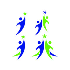 succes abstract people logo vector stock illustration