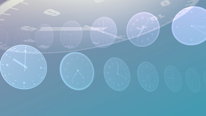 Time flow images with analog clock CG illustration.