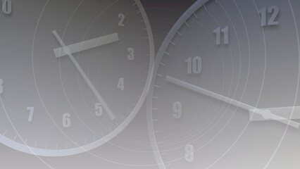 Time flow images with analog clock CG illustration.