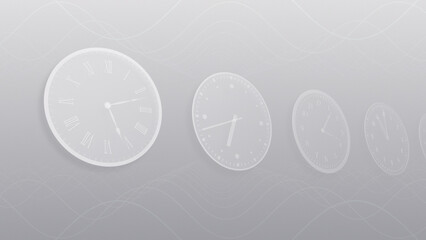 Time flow images with analog clock CG illustration.