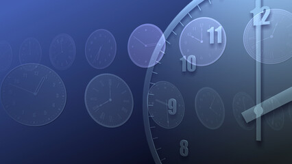 Time flow images with analog clock CG illustration.