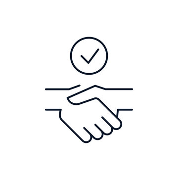 Partnership Or Mutual Trust, Handshake Concept, Negotiation Compromise. Vector Icon Isolated On White Background.