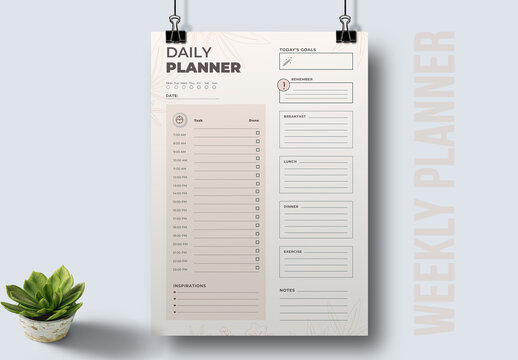 Daily Productivity Planner to Do List Layout