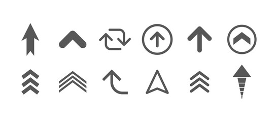 Arrows vector collection. Set of arrow pictogram variations. Simple icons.