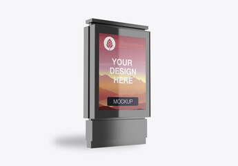 Outdoor Kiosk Advertisement Mockup