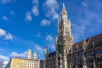 Fototapeta premium famous neues rathaus in Munich Germany in Marienplatz