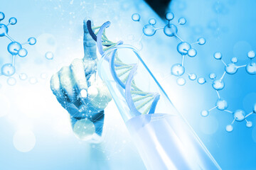 Science Biotechnology DNA structure. 3d illustration