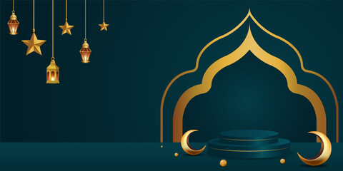 ramadan kareem banner background design illustration