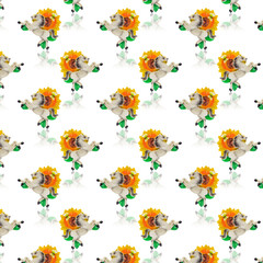 Obraz premium Seamless pattern with a horse on a white background.