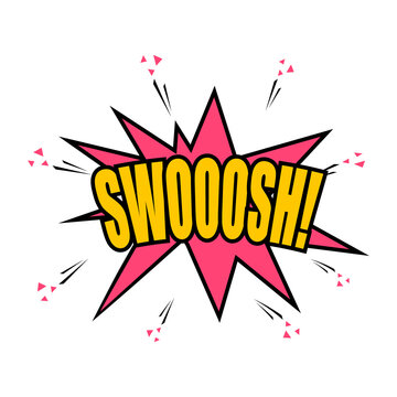 Swoosh expression sign at comic speech bubble icon