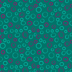 A set of seamless patterns with small and large polka dots on a color background, 1000x1000, vector graphics.