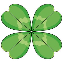 Cartoon four leaf clover isolated
