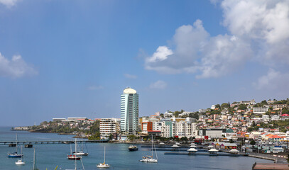 Fototapeta na wymiar Fort-de-France waterfront, Martinique, French Antilles