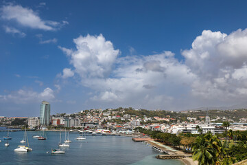 Fototapeta na wymiar Fort-de-France waterfront, Martinique, French Antilles