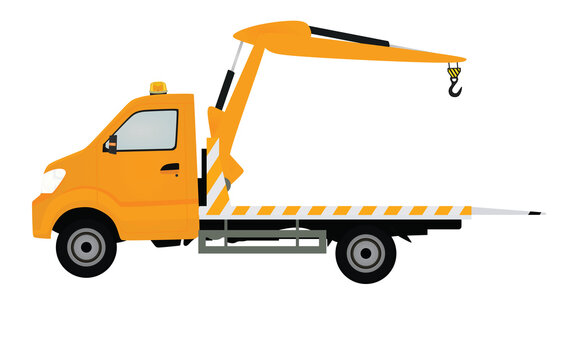 Orange tow truck. vector illustration